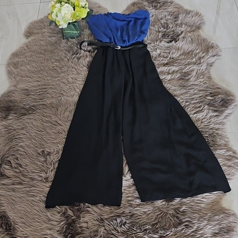 Elegant Black and Blue Jumpsuit
